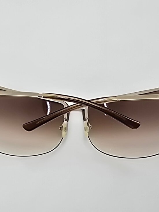 *SOLD* Gucci GG2782/S Gold Frame Brown Gradient Lens Semi-Rimless Sunglasses - Picture 12 of 15